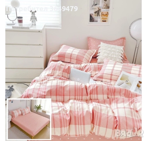 Спален комплект от 6 части с ластик , снимка 2 - Спално бельо - 53983912