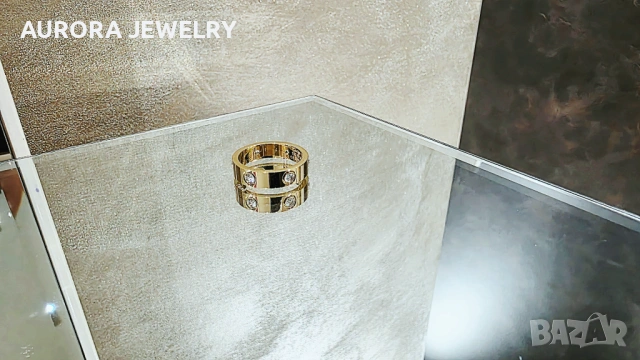 CARTIER Love Gold 6 Diamonds Classic Model Пръстен, снимка 5 - Пръстени - 53006676