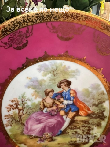 Bavaria Germany  “Kuba Porzellan” Fragonard- абсолютно великолепно плато Код P2249, снимка 11 - Колекции - 54241551