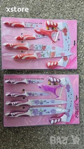 6в1 Комплект за рязане с керамичен чопър и белачка - 6 части, снимка 3 - Прибори за хранене, готвене и сервиране - 52695211