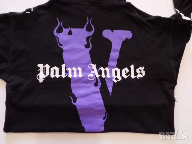 суитчър vlone x palm angels суичър горнище худи блуза фанела елек яке черен спортен мъжки M, снимка 3 - Спортни дрехи, екипи - 51741761