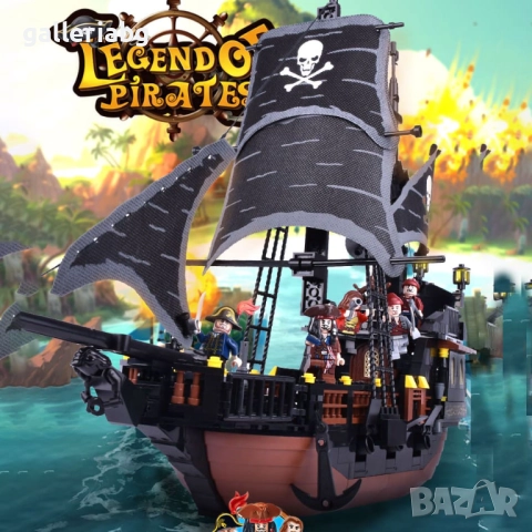 🏴‍☠️ Конструктор Pirate Ship – Черната Перла ⚓ (652 части), снимка 3 - Конструктори - 52086436