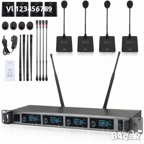 Радиоконферентна система с 4 безжични микрофона SU-KAM SM-400, снимка 2 - Микрофони - 49700239