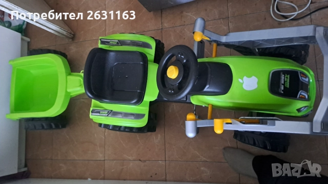 Детски трактор с ремарке и гребло, снимка 2 - Коли, камиони, мотори, писти - 52579146