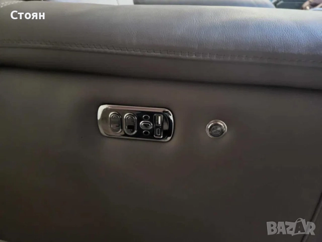 Кафяв кожен фотьойл с ел релакс механизъм и подгряваща функция, снимка 8 - Дивани и мека мебел - 51955926