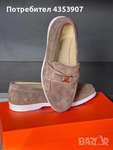 LOUIS VUITTON ЕСТЕСТВЕН велур, снимка 5 - Мокасини - 53614872