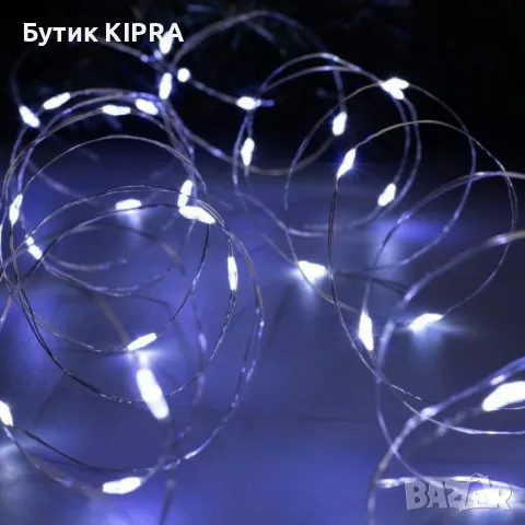 LED гирлянд с дистанционно,8 режима,500 LED,50 метра,студено бял , снимка 1 - Лед осветление - 47454303