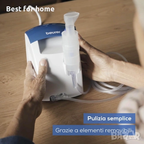 Ихалатор-аерозол със сгъстен въздух Beurer IH 26 с назален душ и пълни аксесоари, снимка 3 - Уреди за диагностика - 53724296