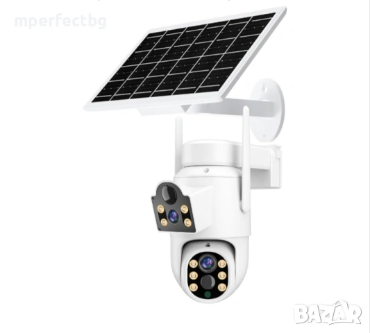 Двойна соларна ICSEE Камера 2 х12 МР+64 Gb карта соларна камера , снимка 2 - IP камери - 53829364