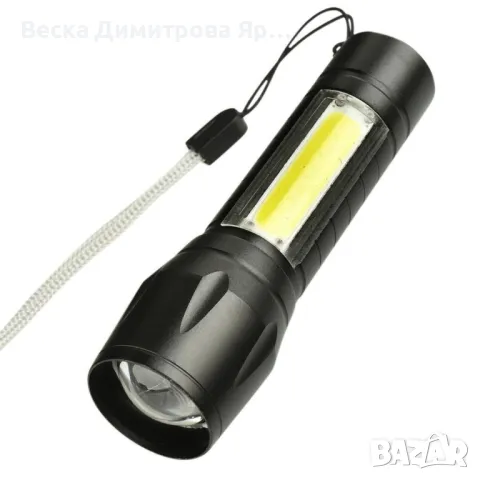 LED Джобен фенер с 3 режима, презареждаем, с USB кабел в зелена кутия FL45, снимка 3 - Друга електроника - 47915030