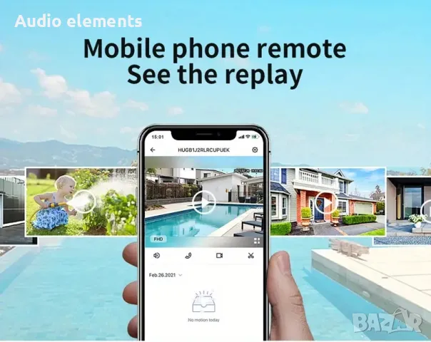 Безжична 1080P HD  Камера с Wi-Fi, нощно виждане & двупосочно Аудио - Перфектна за домашно наблюдени, снимка 2 - Камери - 46842477