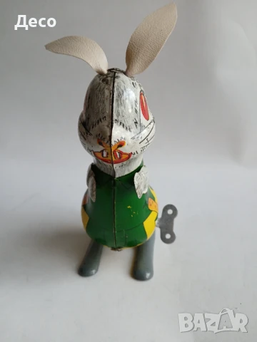 Стара румънска механична играчка заек., снимка 3 - Колекции - 51171464