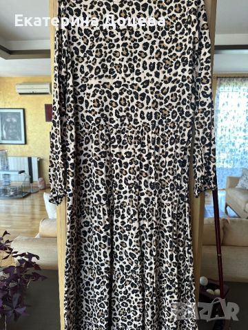 Дълга рокля леопардов принт, снимка 5 - Рокли - 46102884