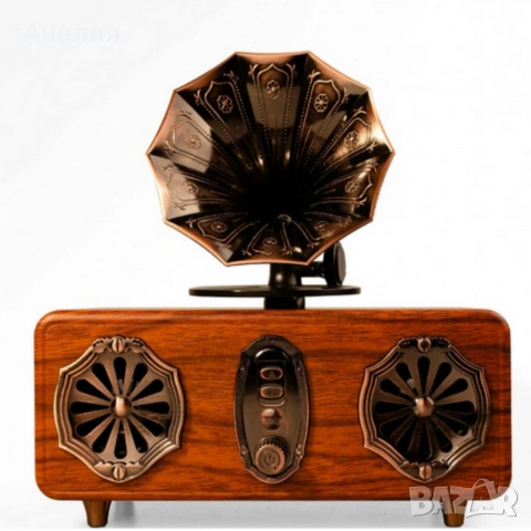 Bluetooth радио колонка AS36, 2x5W, 1800mAh – ретро и мощна, снимка 3 - Радиокасетофони, транзистори - 53441003