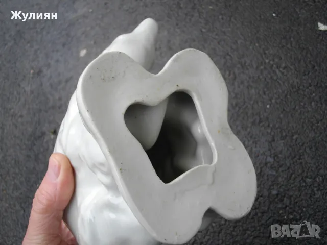СТАР БЪЛГАРСКИ ПОРЦЕЛАН ГОЛЯМА БЯЛА МЕЧКА СИП, снимка 5 - Антикварни и старинни предмети - 49793742