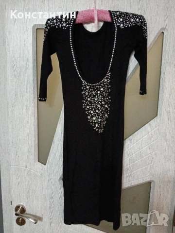 Рокля с гол гръб и камъни, снимка 7 - Рокли - 53444317