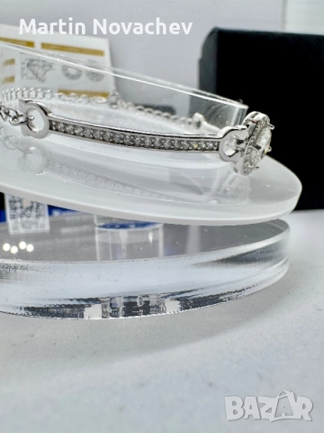 Сребърна гривна с мойсанит (Диамант) 1 карат, снимка 4 - Гривни - 51696001