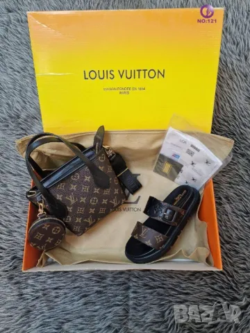 дамски чехли и чанта louis vuitton , снимка 6 - Чанти - 46936135