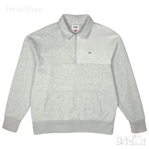 Мъжка блуза с яка Tommy Jeans Panel Half Zip Rugby Sweatshirt, снимка 1 - Блузи - 48760154