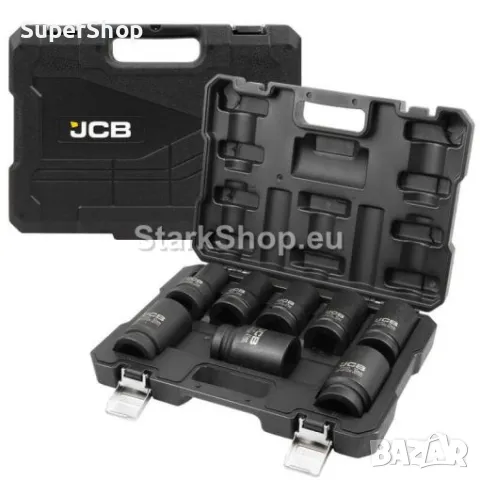 Комплект Дълбоки Ударни Вложки 6-Стенни 1″ (22 – 41мм) 8 части JCB 8081-5MPB, снимка 2 - Гедорета - 50236900