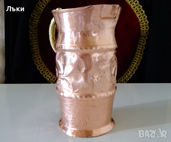 Медна кана,ръчно кована чиста червена мед Христопулос. , снимка 3 - Антикварни и старинни предмети - 52978311