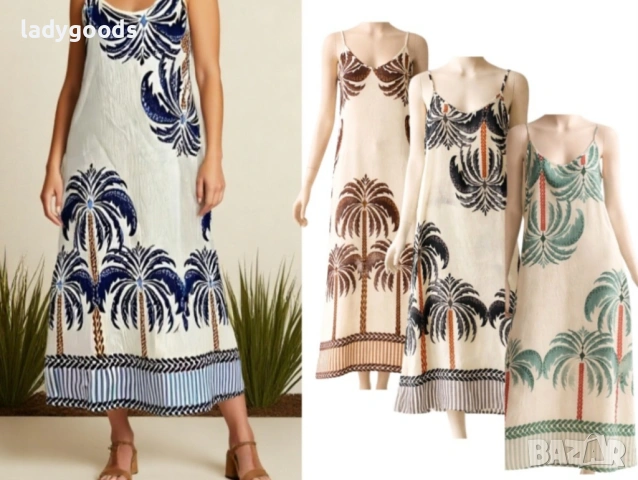 Рокли - летни,плажни с Лен.Модел R 20., снимка 2 - Рокли - 54267101