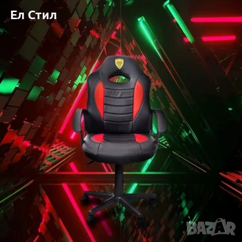 Детски геймърски офис стол – Спортен дизайн, ергономичен и регулируем, снимка 4 - Мебели за детската стая - 53420304