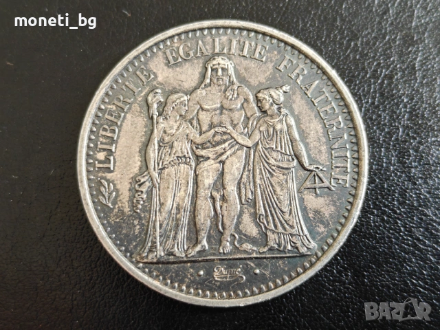 СРЕБРО Франция 5 франка 1968, снимка 2 - Нумизматика и бонистика - 53561724