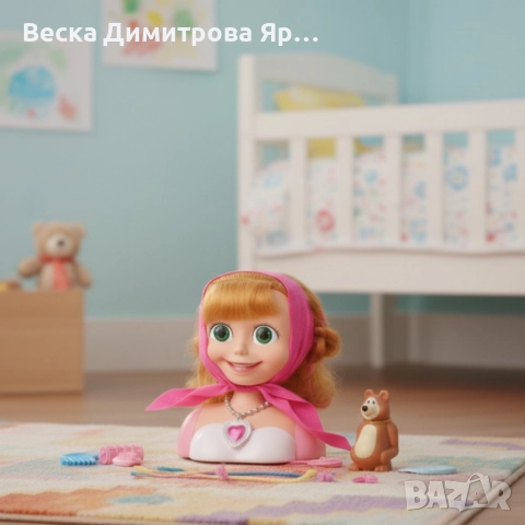 Кукла за прически „Маша и мечокът“ – Торс с дълга коса и аксесоари за оформяне, снимка 2 - Кукли - 52975555