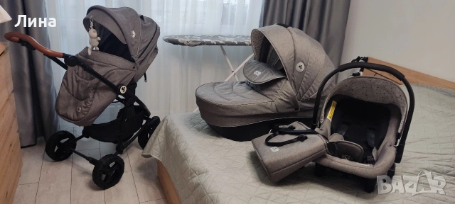 LORELLI Premium Комбинирана количка 3в1 CRYSTA GREY , снимка 2 - Детски колички - 54155562