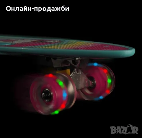 Портативен пени борд Action One ABEC-7,PU,Алуминий, Светещи гуми, снимка 5 - Скейтборд, ховърборд, уейвборд - 48497603