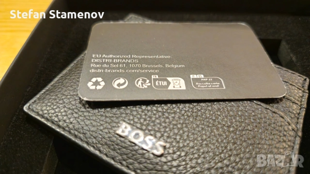 Кожено портмоне/кард холдър Boss, снимка 7 - Портфейли, портмонета - 53213379