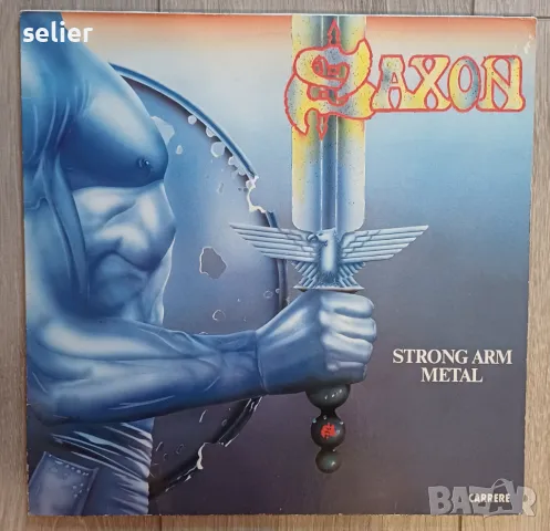 Saxon ‎– Strong Arm Metal Немско издание 1984г Състояние на винила:VG++ Състояние на обложката:VG+ t, снимка 1 - Грамофонни плочи - 49297879