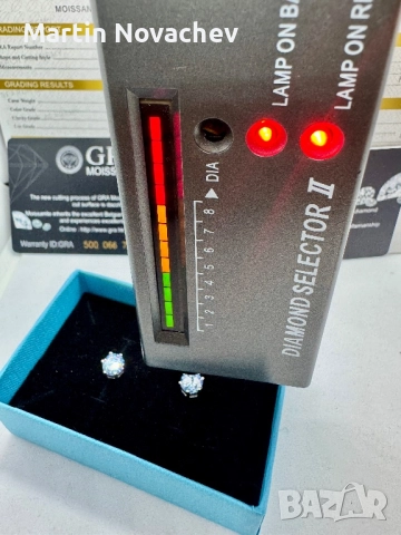 Сребърни обеци с мойсанит (Диамант) 1 карат, снимка 15 - Обеци - 51696202