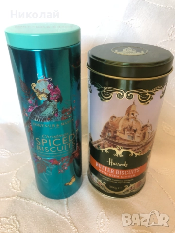 Метални кутии за бисквити Harrods и Fortnum & Mason, нови, празни, подходящи за колекция и декорация, снимка 4 - Колекции - 52262715