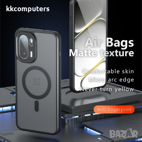 Магнитен Калъф за OnePlus 15R 5G / Ace 6T 5G / Ace 6 5G - TPU+PC, Матов, 4-ъглова защита, Вкл. Проте, снимка 3 - Резервни части за телефони - 53371861