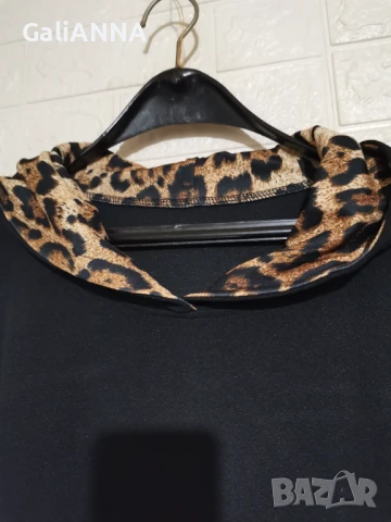 НОВА ДЪЛГА РОКЛЯ С КАЧУЛКА С ЛЕОПАРДОВ ПРИНТ 3XL-4XL, снимка 4 - Рокли - 51318141