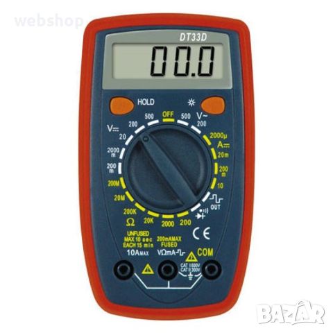 Цифров Мултиметър DT33D 3 1/2 DIGITAL MULTIMETER , Мултицет, снимка 8 - Други инструменти - 45886097