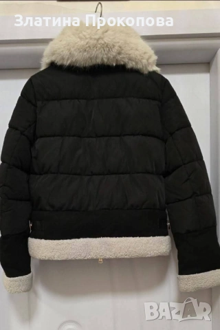 Дамско късо яке с велур и пух Hailey, снимка 3 - Якета - 53296616