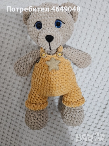 НОВО !!!НАЛИЧНИ СА. .🧸🐻🍁🍂🍁 Още един чаровен мечо.🐻💞 Този път в гащеризонче цвят горчица,  в т, снимка 2 - Плюшени играчки - 52387394