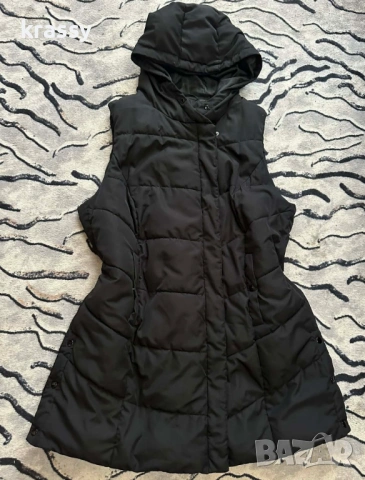 Голям черен дамски елек/грейка с качулка (размер 2ХЛ)