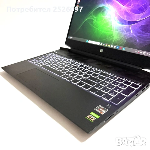 HP Gaming/15,6” IPS/Ryzen 5 5600H/RTX 3050/16GB RAM/512GB NVMe, снимка 5 - Лаптопи за игри - 53484414
