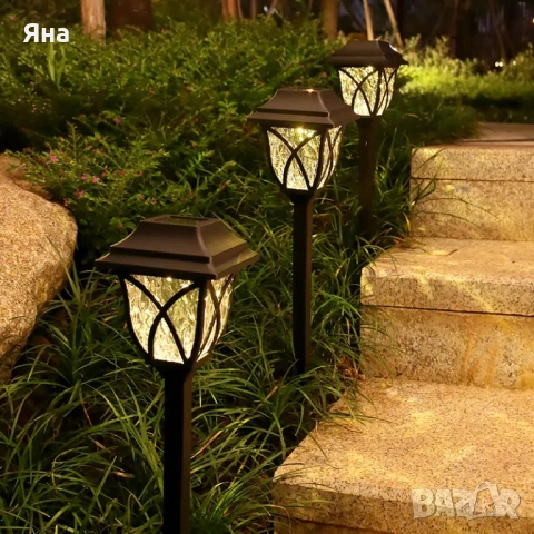 Соларни градински лампи в два размера 32см и 44см за вашата градина, соларна градинска лампа, снимка 5 - Соларни лампи - 54195069