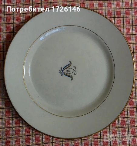Порцеланови чинии с двоен златен кант 2 броя Rörstrand, Sweden 