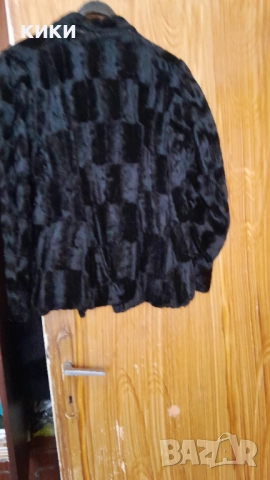 Дамско черно палто ЕКО кожа/косъм/, снимка 3 - Палта, манта - 34857173