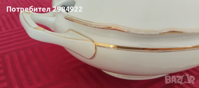 АНТИЧНА БЯЛА КЕРАМИЧНА СУПНИЦА ЗА СУПА В СТИЛ АРТ ДЕКО, JAHRE Kehscherser, Бавария, Германия, снимка 12 - Антикварни и старинни предмети - 53441853