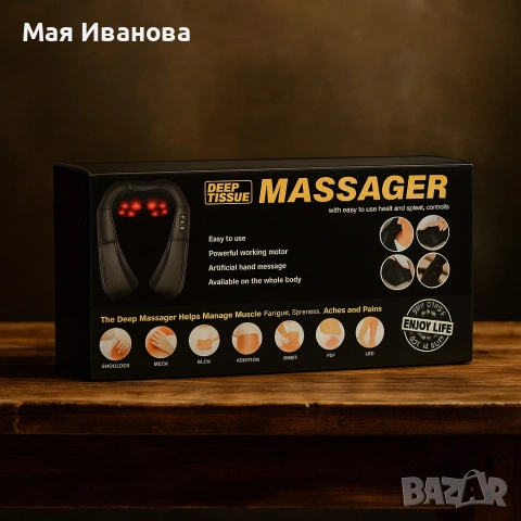 Електрически шиацу масажор за шия, рамене, гръб и тяло, снимка 2 - Масажори - 53673397