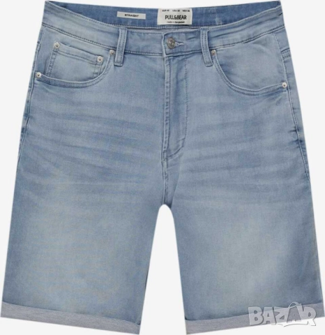 Мъжки къси панталони от деним Pull&Bear, 84% Памук, Светлосини, 44