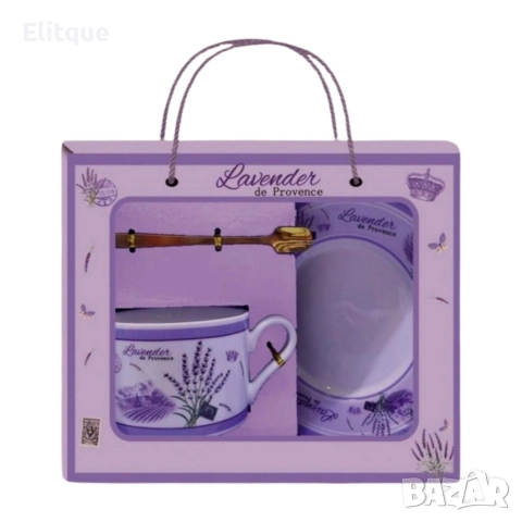 Комплект от 3 части, чашка с чинийка и лъжичка, снимка 2 - Чаши - 52897700