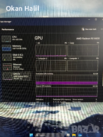 Asus Dual RX 6600 8GB, снимка 5 - Видеокарти - 52899003